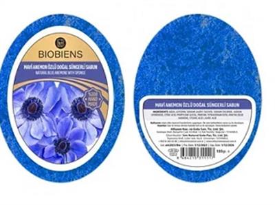 Biobiens 130gr Süngerli Sabun Mavi Anemo