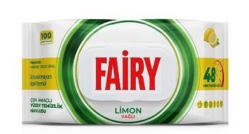 Fairy Yüzey Temizleme Mendili Limon 100lü