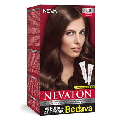 Nevaton Saç Boya Set Açık Kahve 5.0