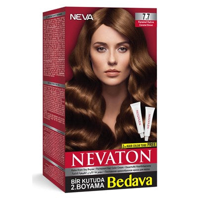 Nevaton Saç Boya Set Karamel Kahve 7.7