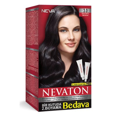 Nevaton Saç Boya Set Koyu Kahve 3.0